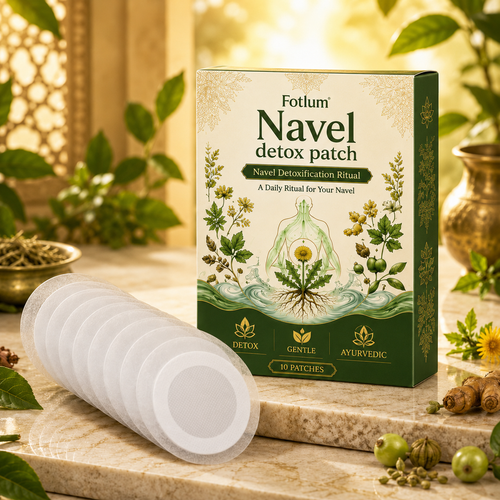 Fotlum Navel Detox Patch product box and botanical self-care patches