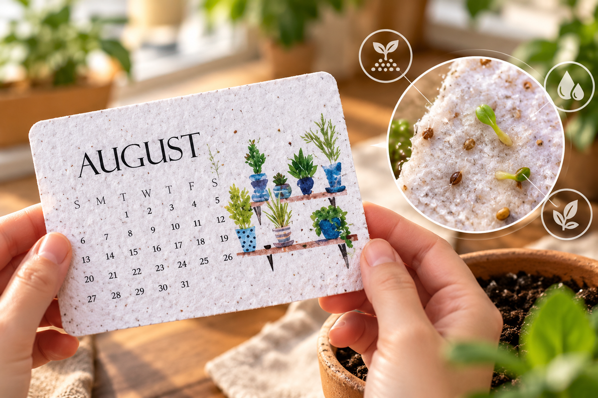 Plantable seed calendar display and planting guide 18