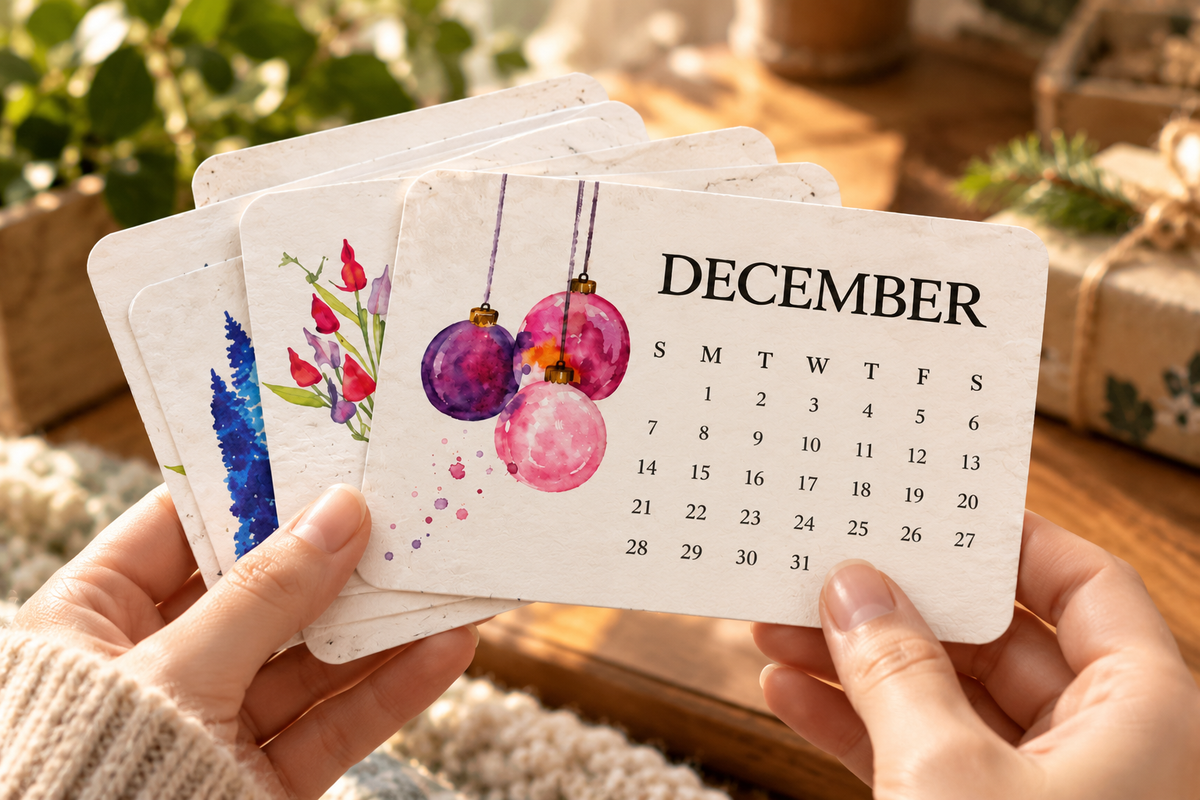 Plantable seed calendar display and planting guide 20