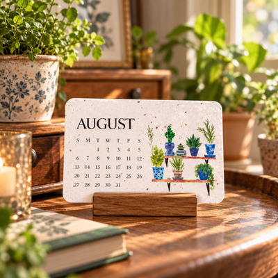 Plantable seed calendar display and planting guide 24