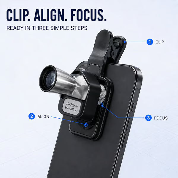 🔥 Last Day 49% OFF 🔭 10×20 Mini Monocular Phone Telescope – Pocket Long-Distance Viewer with Adjustable Smartphone Clip
