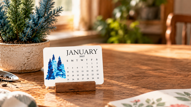 Plantable seed calendar display and planting guide 27