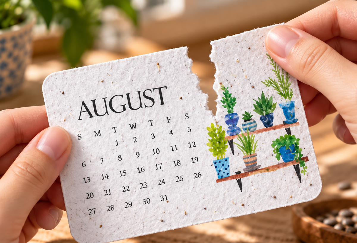 Plantable seed calendar display and planting guide 14