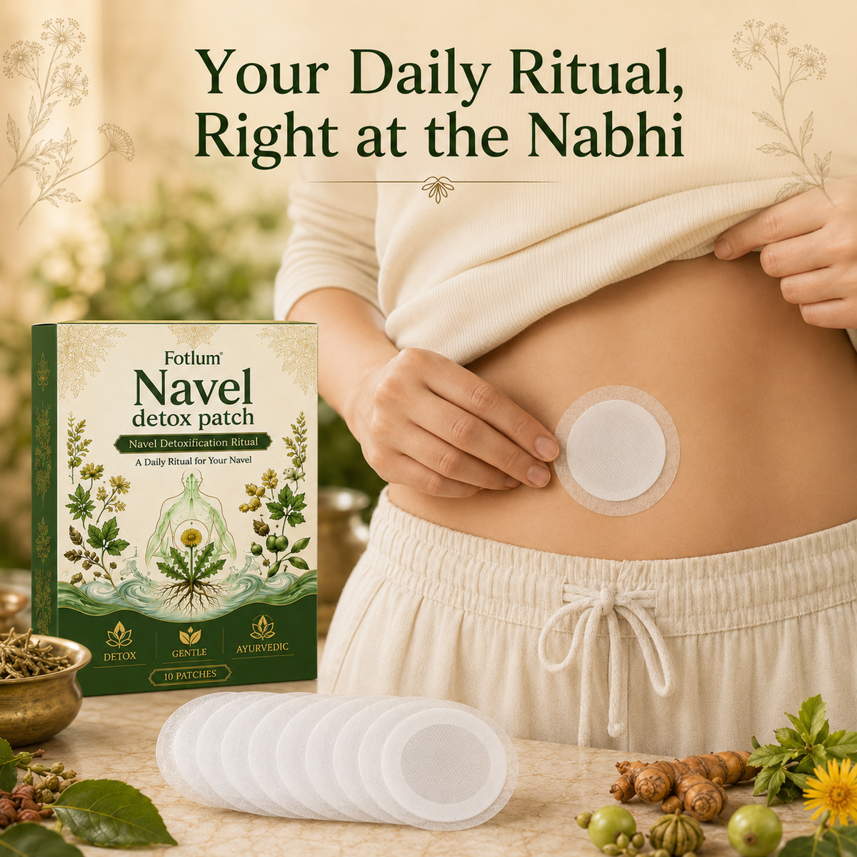 Fotlum Navel Detox Patch daily navel ritual lifestyle image