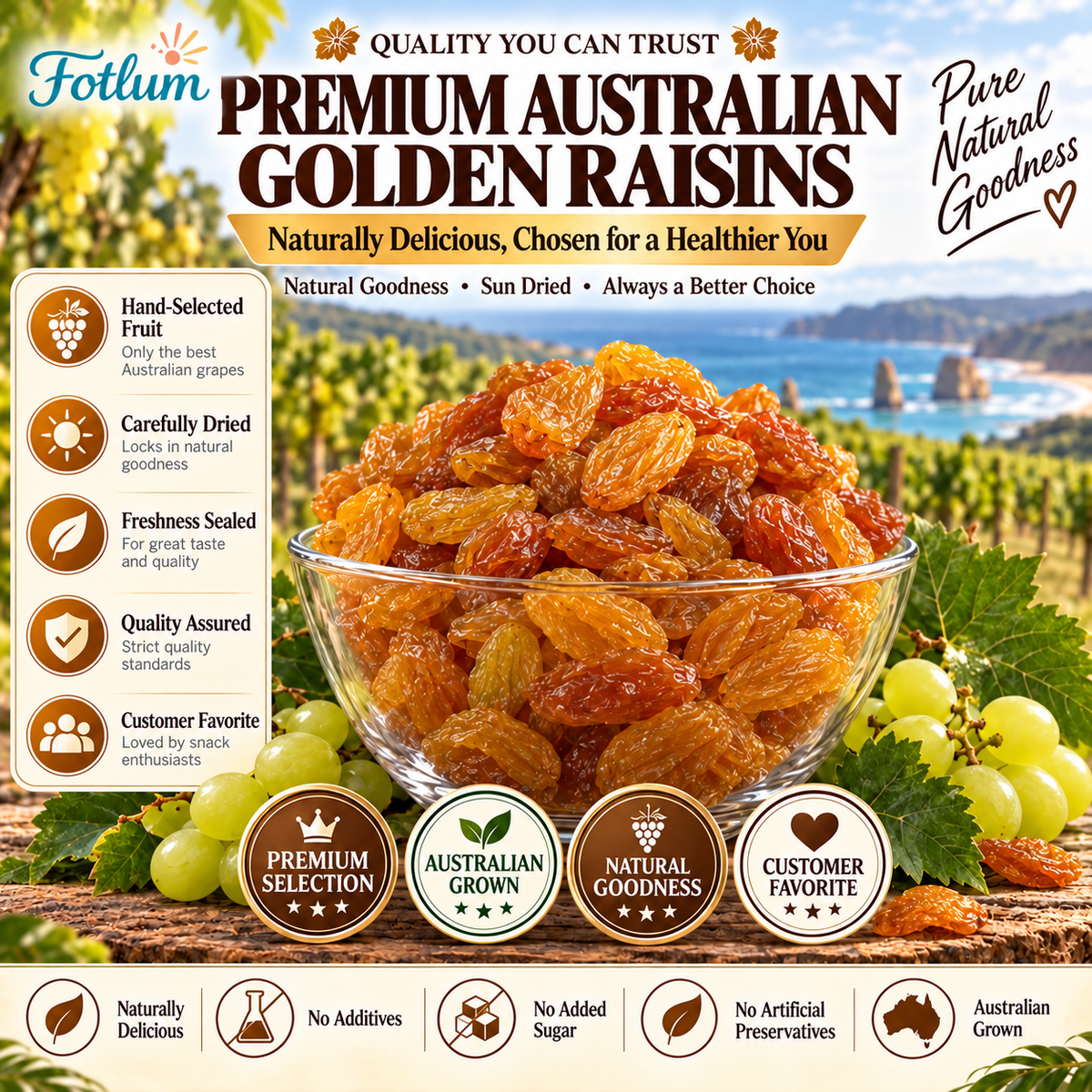 🥇🇦🇺 Australian Golden Raisins — Naturally Sweet & Golden☀️