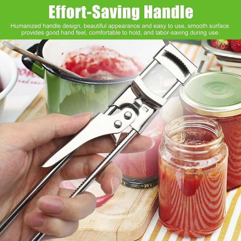Adjustable stainless steel jar opener — opening a jar