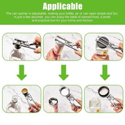 Adjustable stainless steel jar opener — different lid sizes