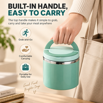 Insulated Stainless Steel Lunch Container with Carry Handle – Leak-Resistant Thermal Food Jar-V - 6