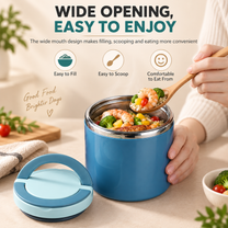 Insulated Stainless Steel Lunch Container with Carry Handle – Leak-Resistant Thermal Food Jar-V - 3