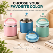 Insulated Stainless Steel Lunch Container with Carry Handle – Leak-Resistant Thermal Food Jar-V - 8