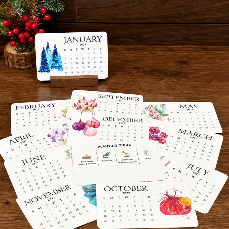 Plantable seed calendar display and planting guide 3
