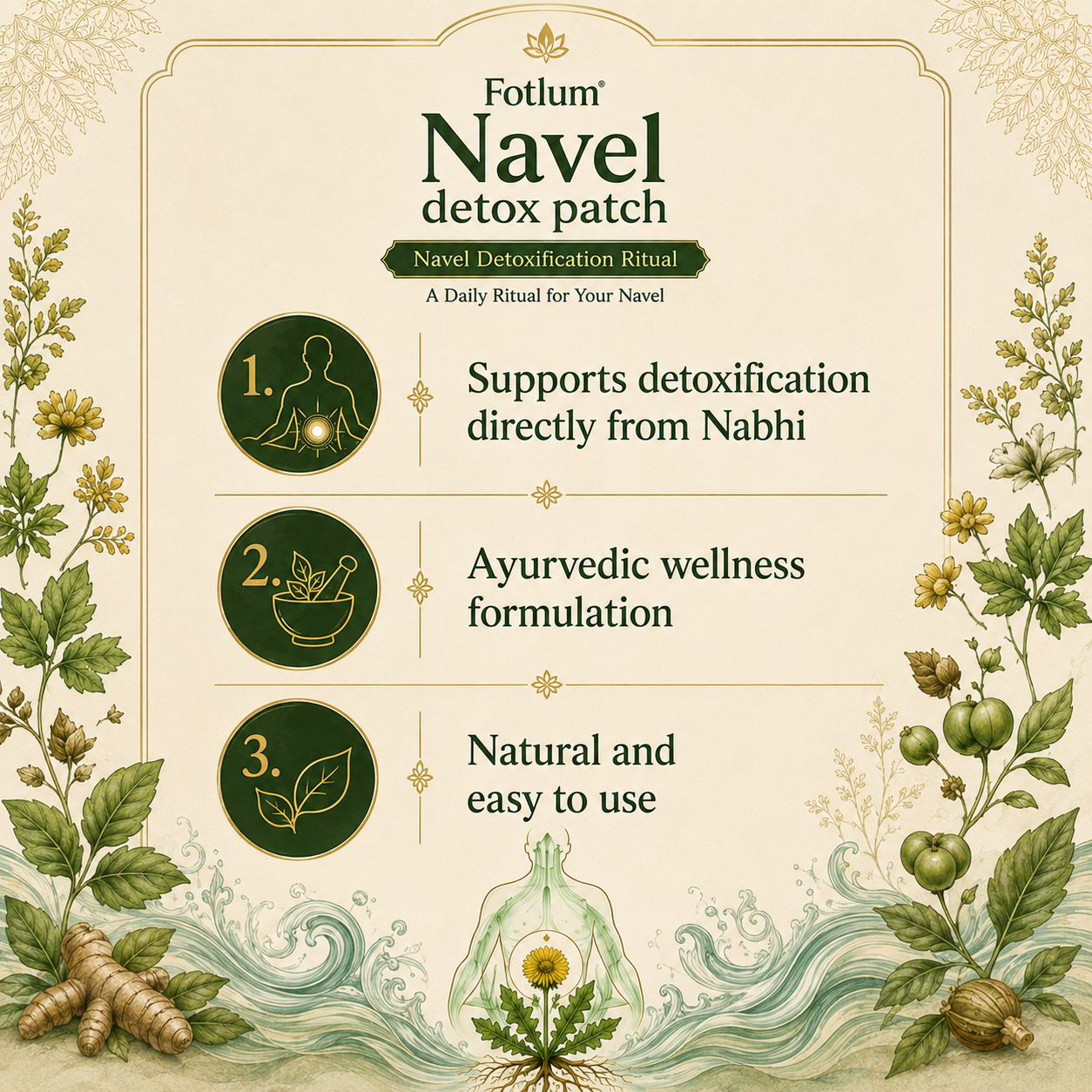 Fotlum Navel Detox Patch botanical wellness benefits overview