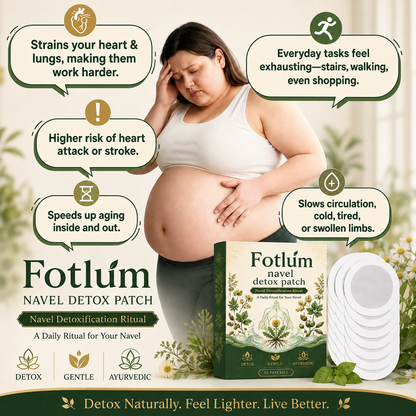 Fotlum Navel Detox Patch feel lighter live better product infographic