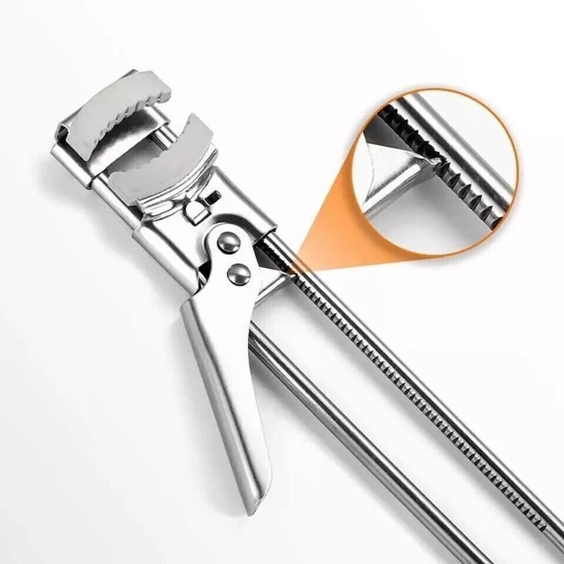 Adjustable stainless steel jar opener — product and toothed grip