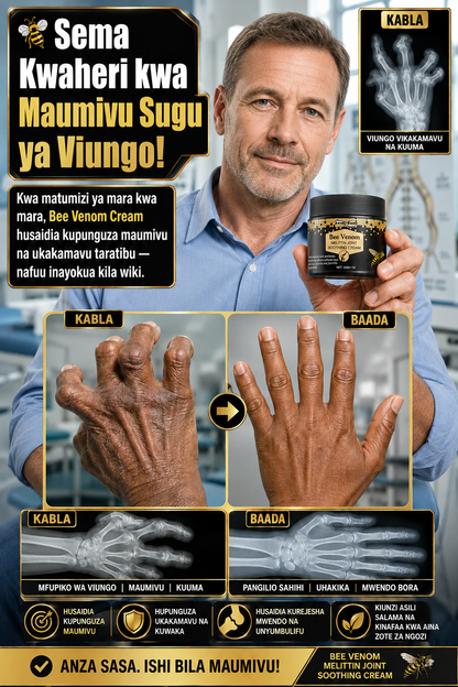 Bee Venom Cream before and after joint comfort display