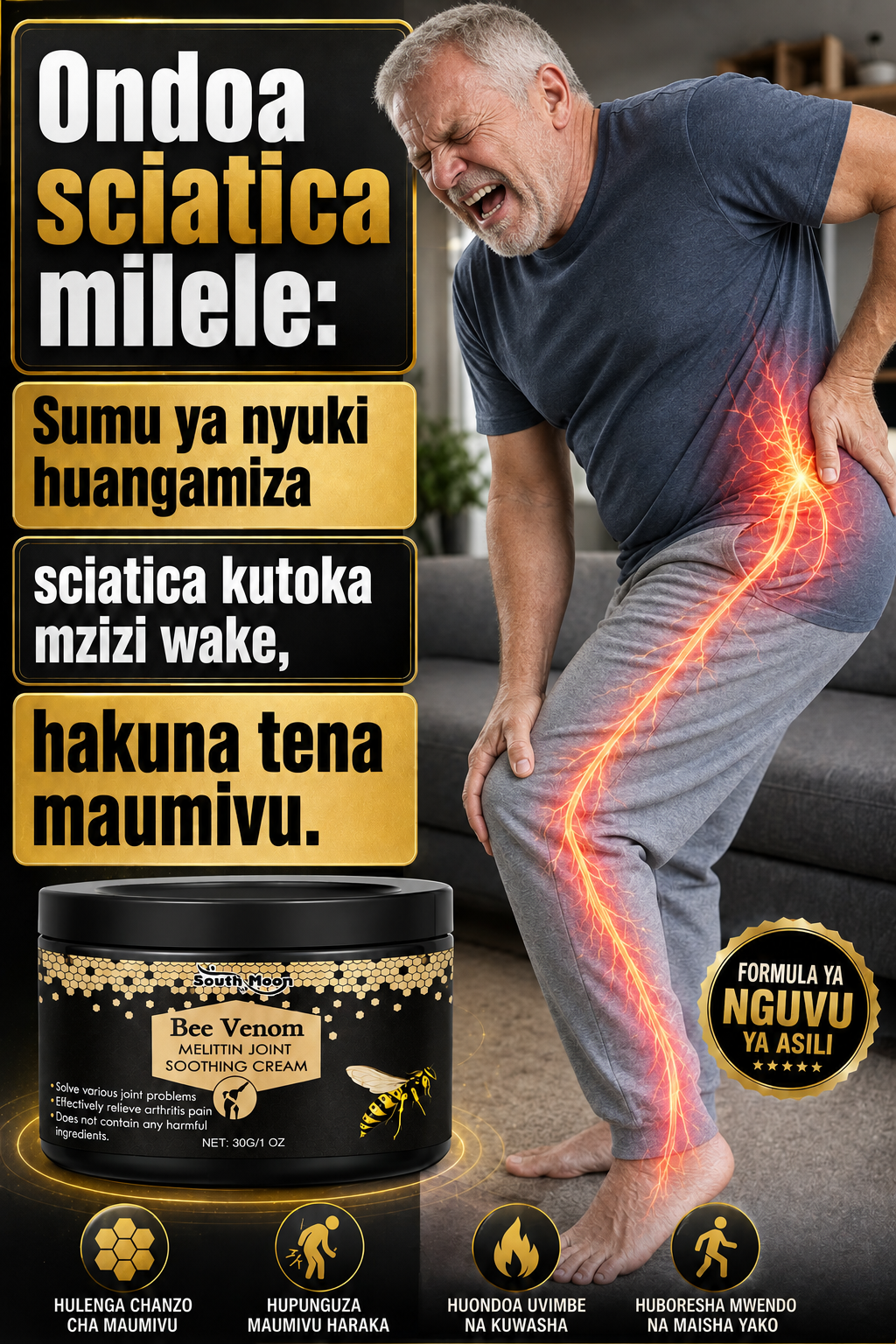 Bee Venom Cream sciatica and leg comfort support