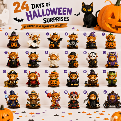 24 days of Halloween surprises Highland Cow mini figure collection