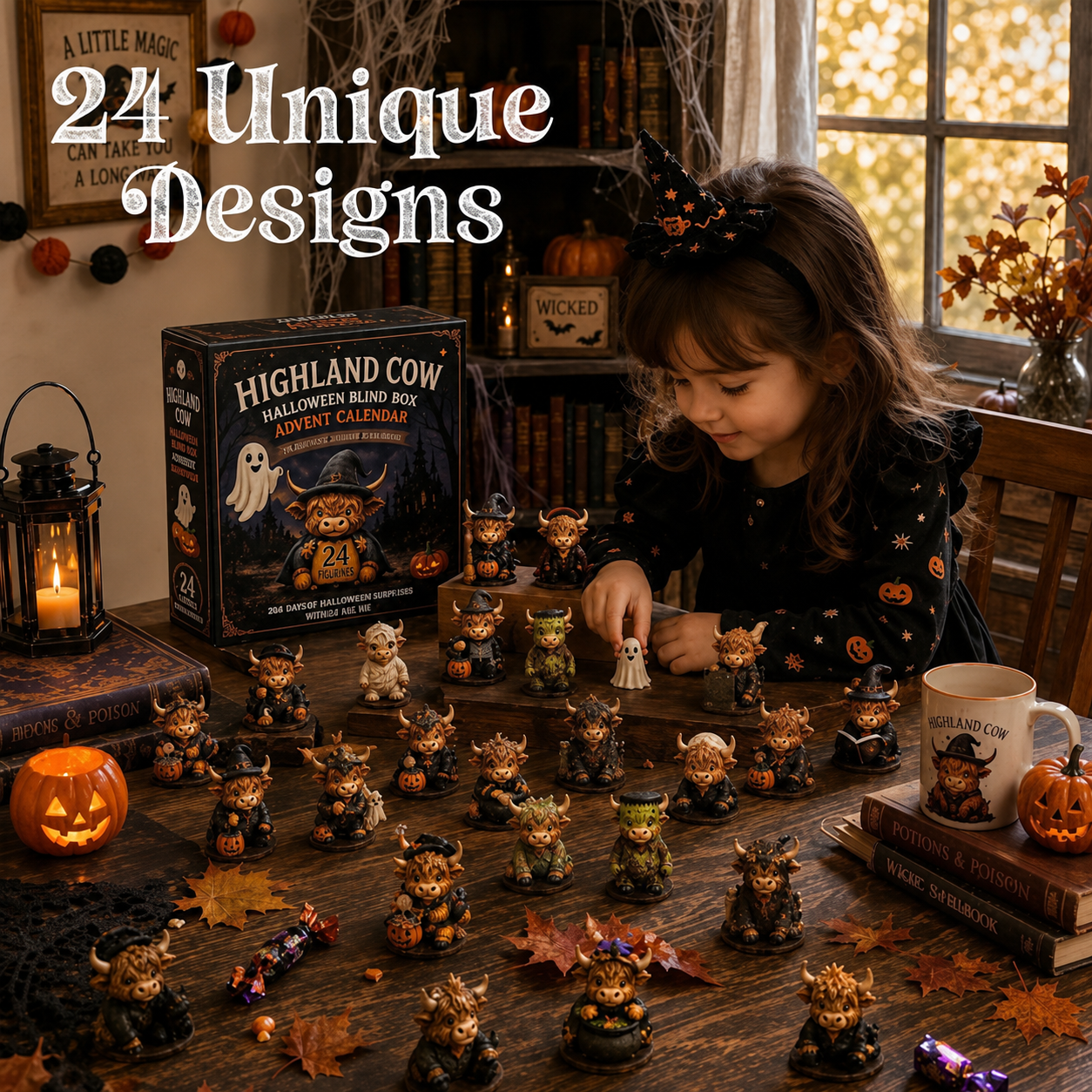 24 unique Highland Cow Halloween designs lifestyle scene