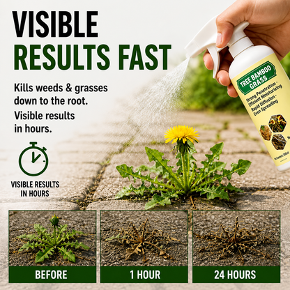 Fast-acting natural weed and grass killer spray visible results fast