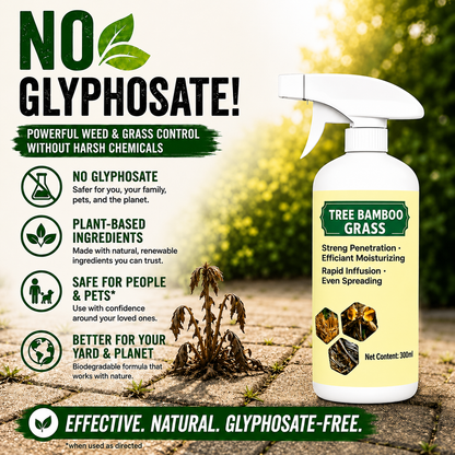 Glyphosate-free plant based weed and grass control spray